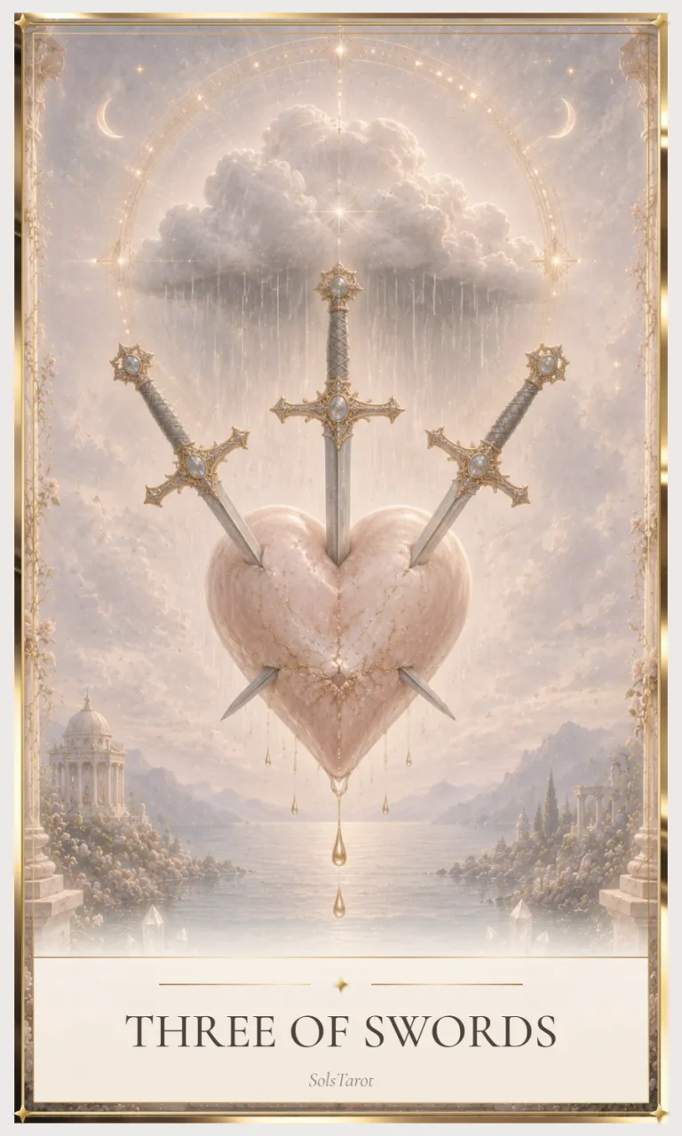 Three of Swords tarot card