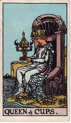 Queen of Cups in the classic 1909 Rider-Waite tarot deck