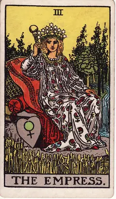 The Empress in the classic 1909 Rider-Waite tarot deck