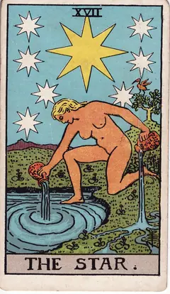 The Star in the classic 1909 Rider-Waite tarot deck