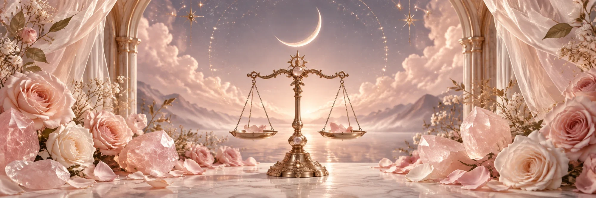 Justice, The Lovers and the Two of Cups from the SolsTarot deck, the three cards of the new moon in Libra